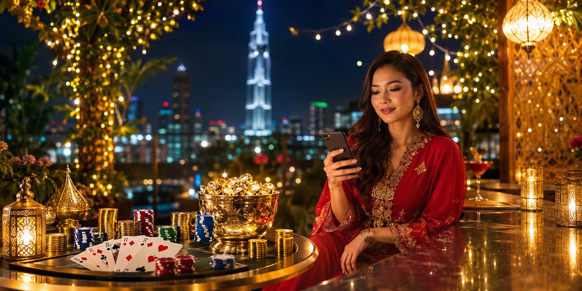 Suasana permainan poker Hari Raya di Kuala Lumpur melalui platform 99laju